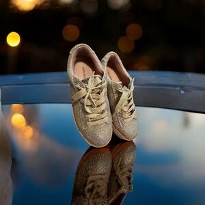 Chelsea & Violet Gold  Blinged Sneakers